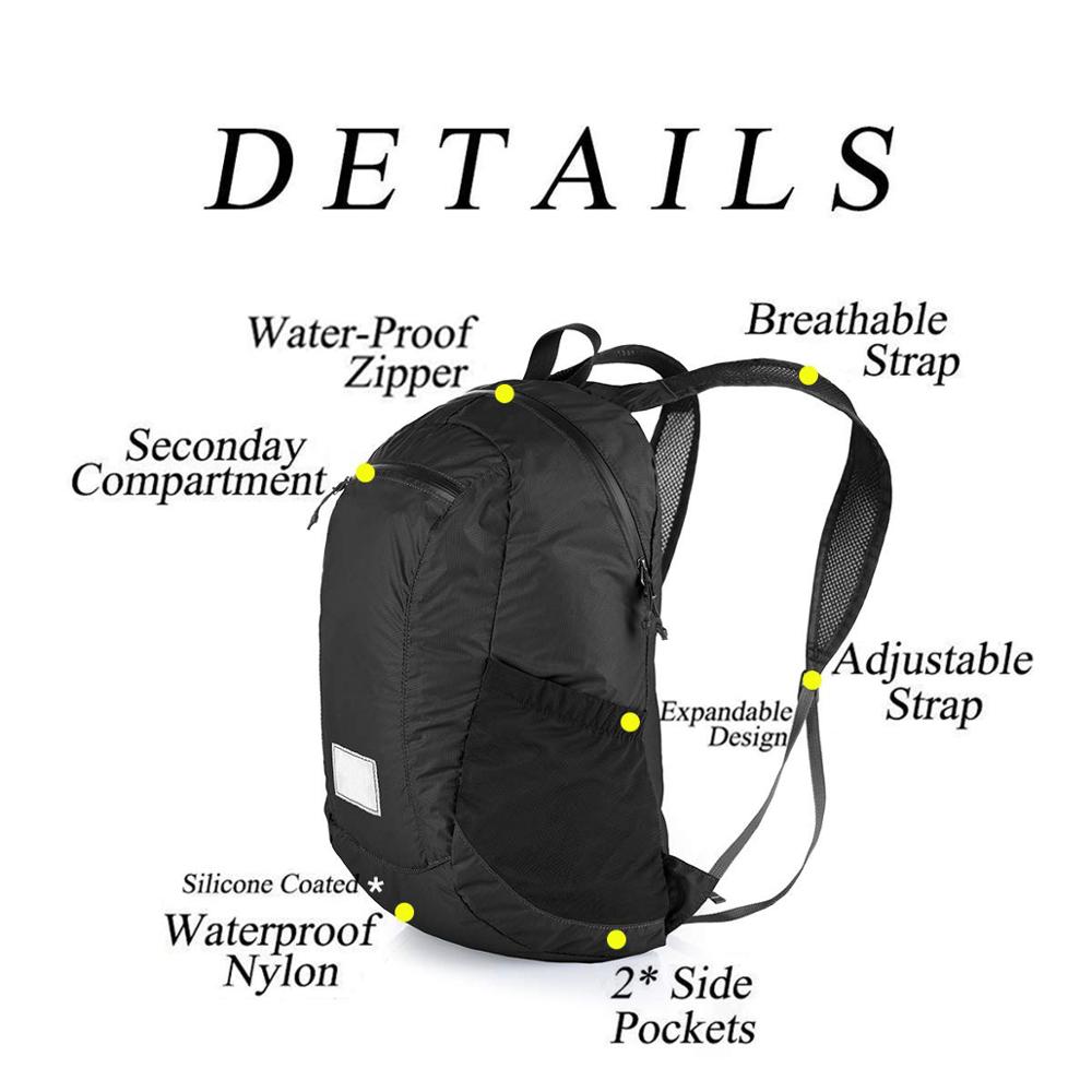 Large Black Foldable Backpack