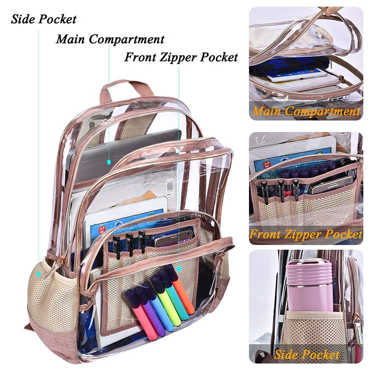 Wholesale PVC Transparent Travel Backpack