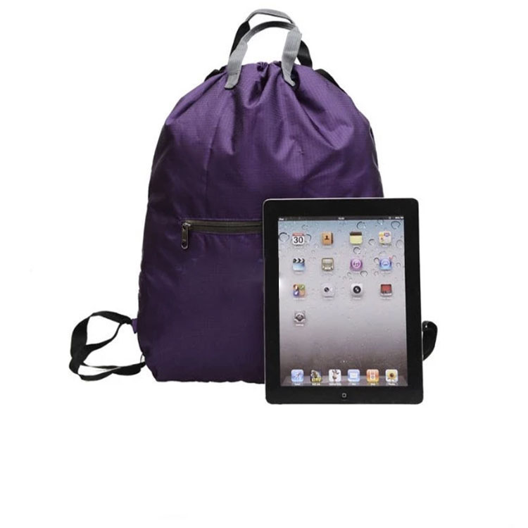 Waterproof Nylon Sports Travel Foldable Drawstring Backpack