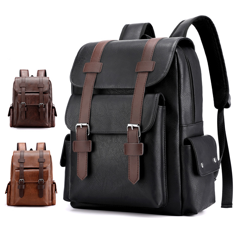 Lightweight Leather Travel Backpack